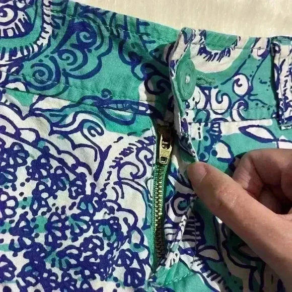 Lilly Pulitzer Womens Shorts Callahan Seafoam Montauk Chino Beach 29” Waist - Picture 7 of 12
